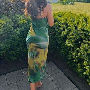 Zara Strapless Printed Tulle Dress